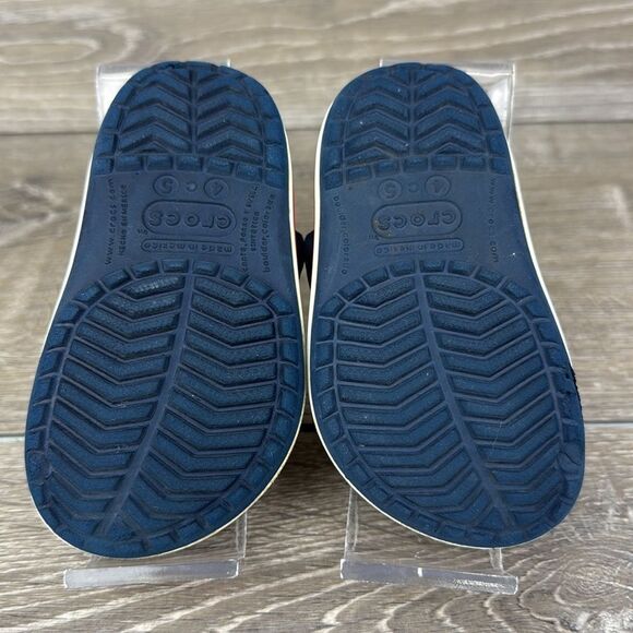Crocs Crocband Navy Blue Red White Toddler Boy Sz 5 Slip On Clogs Sandals - Picture 7 of 10